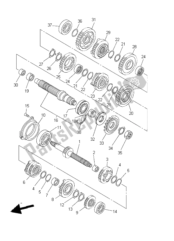 All parts for the Transmission of the Yamaha FZS 1000 Fazer 2002