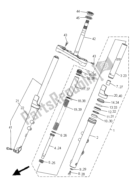 Wszystkie części do Przedni Widelec Yamaha XVS 1300 CU 2014