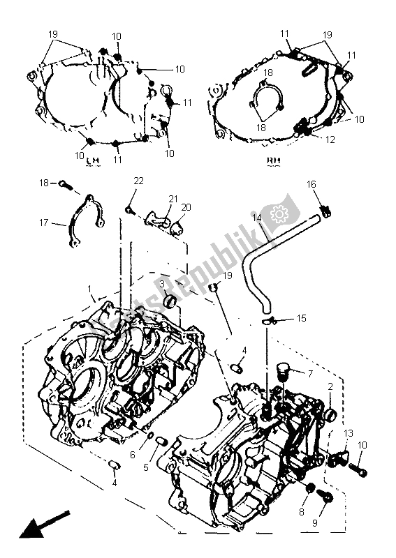 All parts for the Crankcase of the Yamaha XTZ 660 Tenere 1996