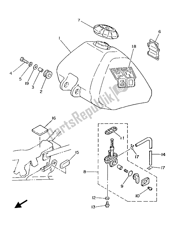 Tutte le parti per il Serbatoio Di Carburante del Yamaha PW 80 1986