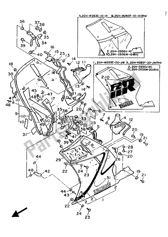 Todas las partes para Carenado 2 de Yamaha FZR 1000 1987