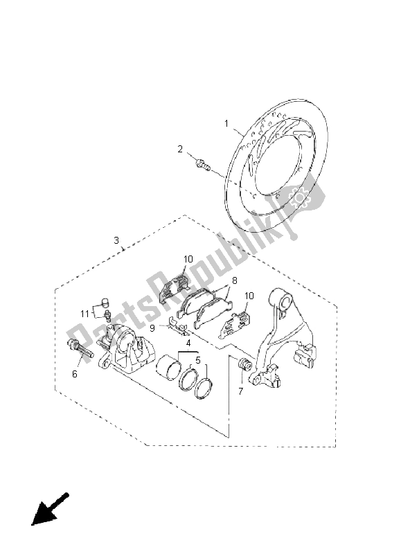 Todas las partes para Pinza De Freno Trasero de Yamaha FJR 1300 2005