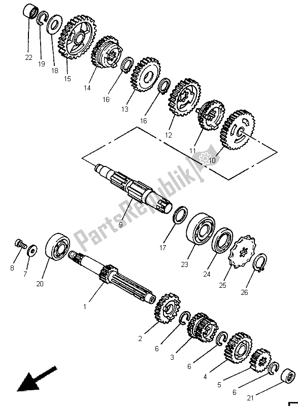 Todas as partes de Transmissão do Yamaha YZ 80 LC 1997