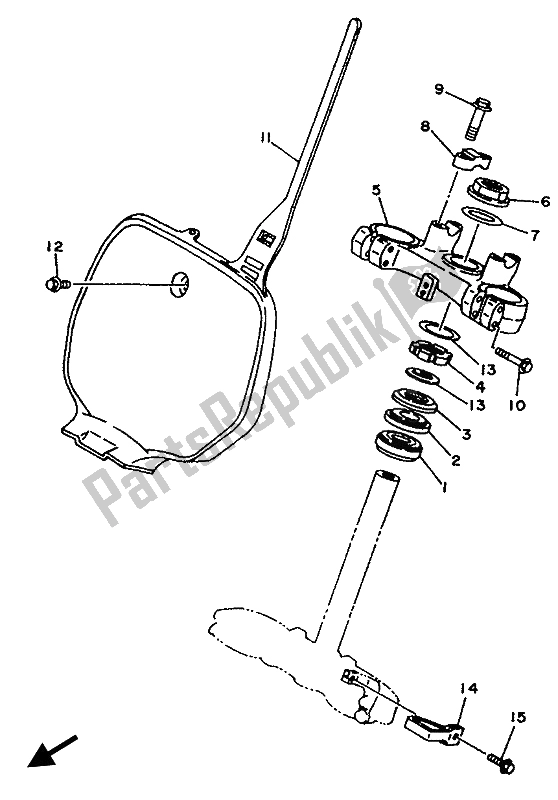 All parts for the Steering of the Yamaha YZF 250 LC 1994