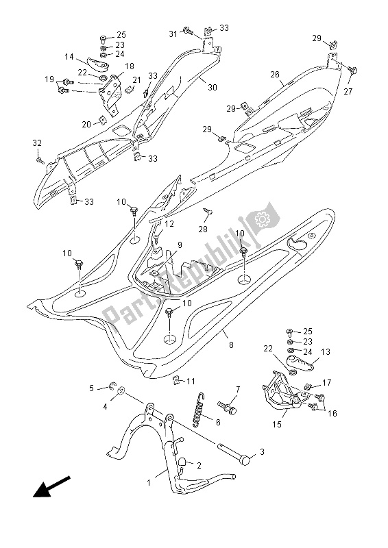 Todas las partes para Soporte Y Reposapiés de Yamaha YN 50 FU 2015