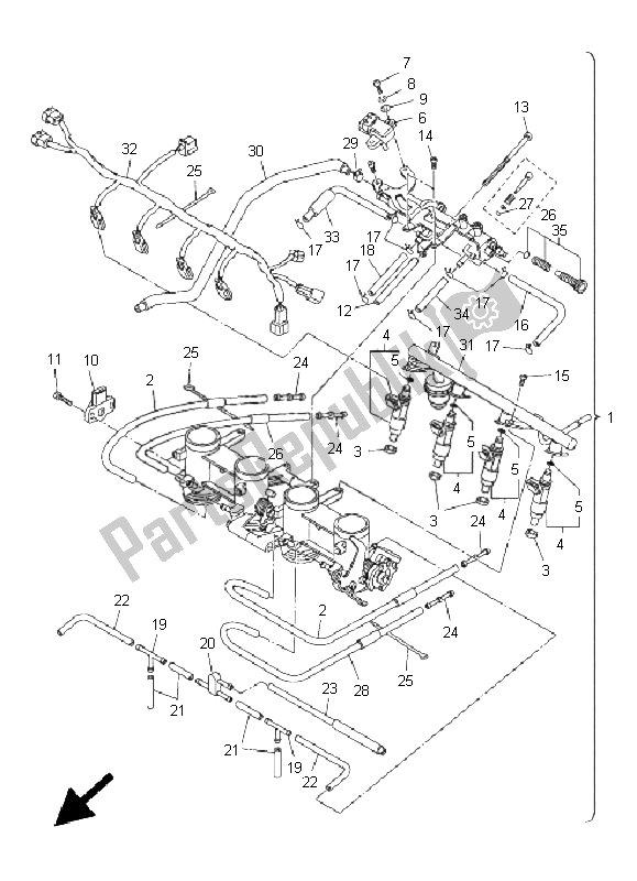 Alle onderdelen voor de Intake 2 van de Yamaha FZ6 S 600 2005