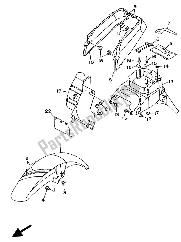 Tutte le parti per il Parafango del Yamaha XTZ 750 Supertenere 1993