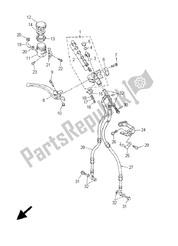 Todas las partes para Cilindro Maestro Delantero de Yamaha YZF R1 1000 2001