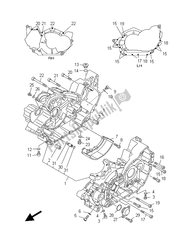 Todas las partes para Caja Del Cigüeñal de Yamaha XV 1600A Wildstar 1999