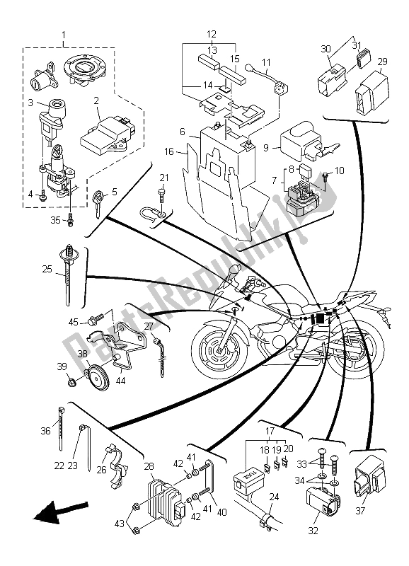 Wszystkie części do Elektryczny 2 Yamaha XJ6 SY 600 2009