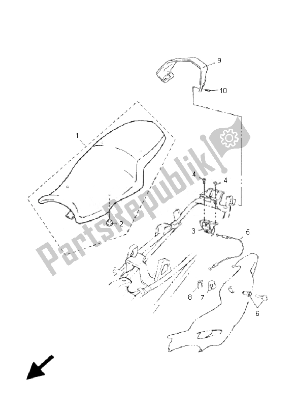 All parts for the Seat of the Yamaha TZR 50 2007