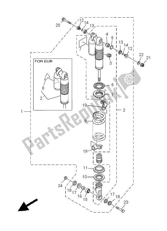 All parts for the Rear Suspension of the Yamaha YZ 125 2013