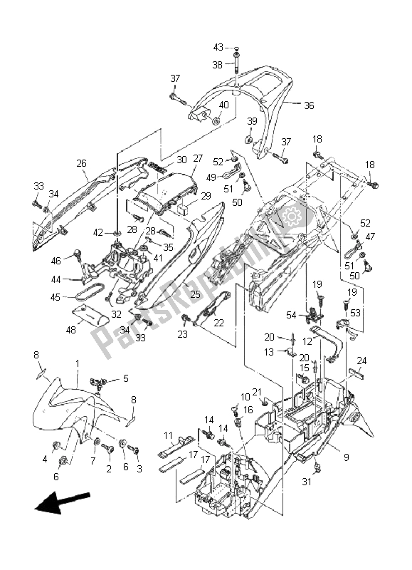 All parts for the Fender of the Yamaha TDM 900A 2008