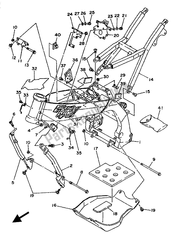 Todas as partes de Quadro, Armação do Yamaha TY 250Z 1993