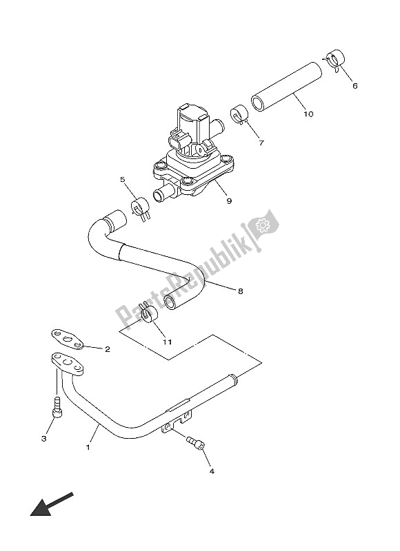 All parts for the Air Induction System of the Yamaha SR 400 2016