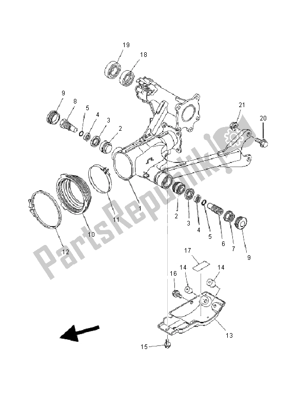 Todas las partes para Brazo Trasero de Yamaha YFM 600F Grizzly 4X4 2000