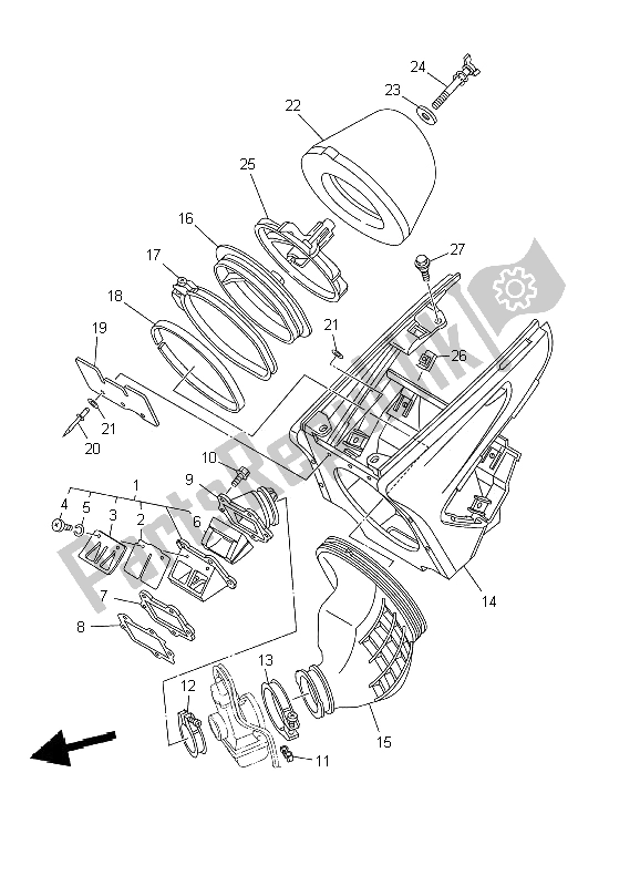 Wszystkie części do Wlot Yamaha YZ 250 2002