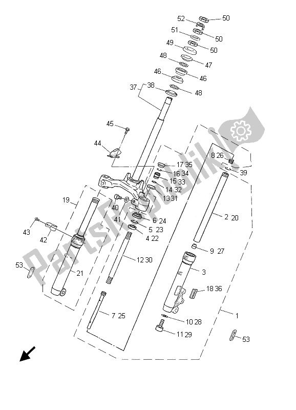 Tutte le parti per il Forcella Anteriore del Yamaha CS 50R AC JOG 2007