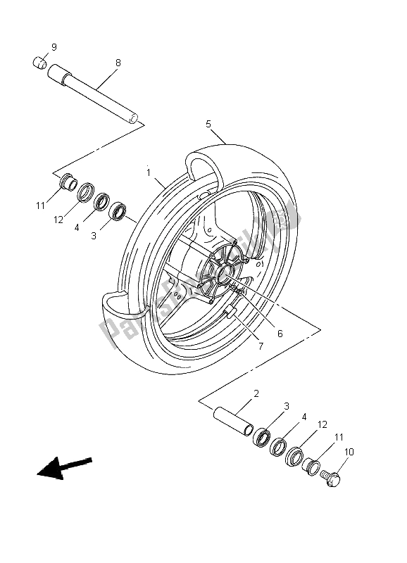 Wszystkie części do Przednie Ko? O Yamaha YZF R1 1000 2002