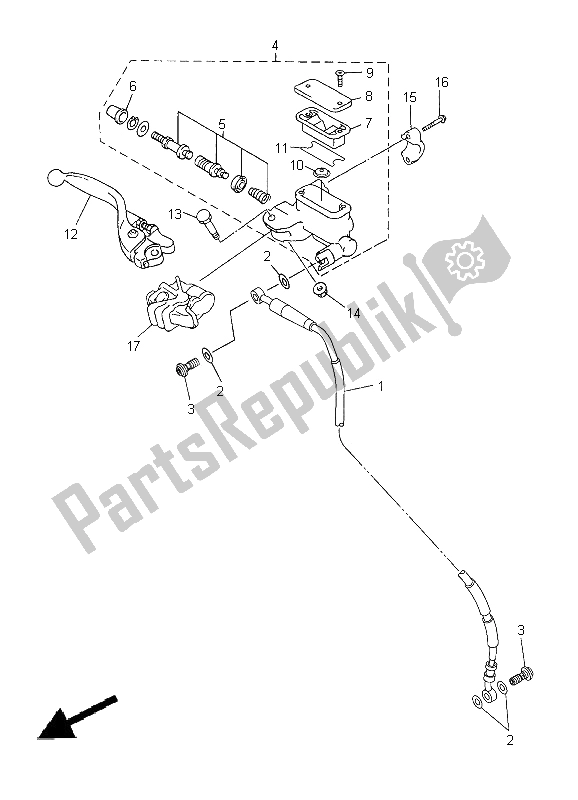 Todas as partes de Cilindro Mestre Dianteiro do Yamaha WR 250F 2012