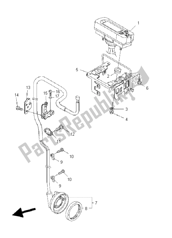 All parts for the Meter of the Yamaha WR 250F 2008