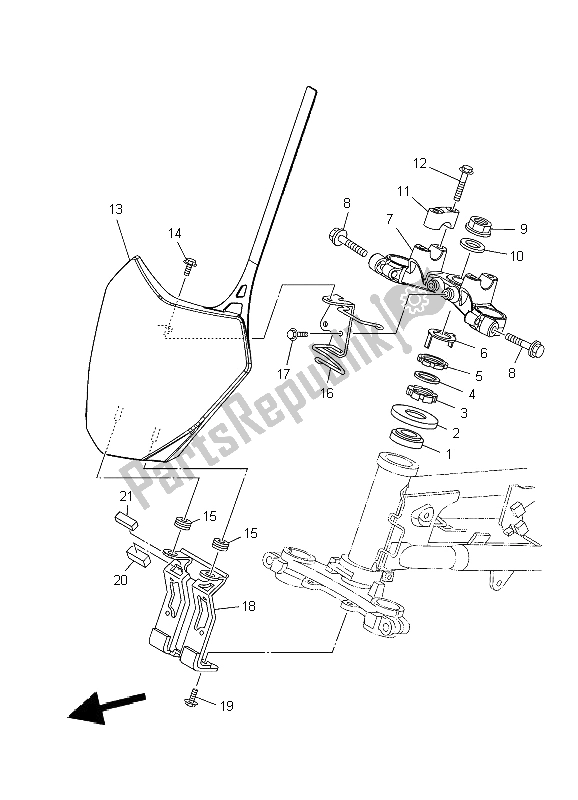 Todas las partes para Direccion de Yamaha TT R 110E 2009