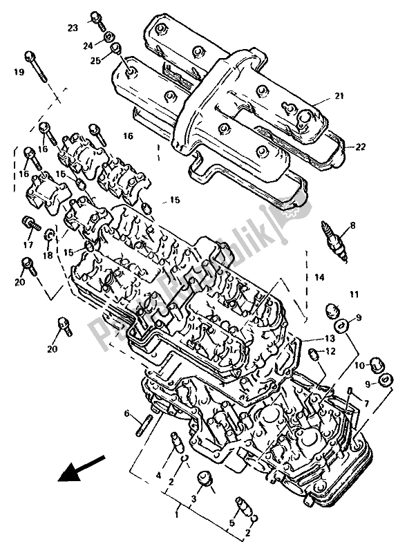 Tutte le parti per il Testata del Yamaha GTS 1000A 1994