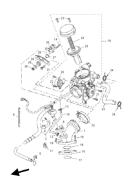 All parts for the Intake of the Yamaha YP 250 RA X MAX 2011