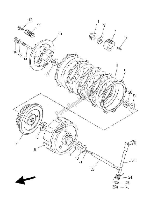 Todas las partes para Embrague de Yamaha TT R 125 SW LW 2007