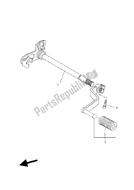 Alle onderdelen voor de Schakelas van de Yamaha MT 03 25 KW 660 2007
