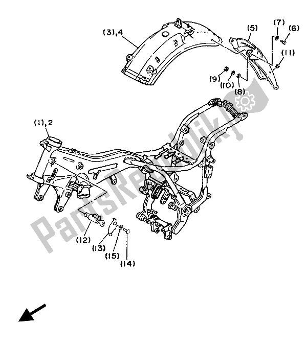 Toutes les pièces pour le électrique 1 du Yamaha XV 1100 Virago 1994