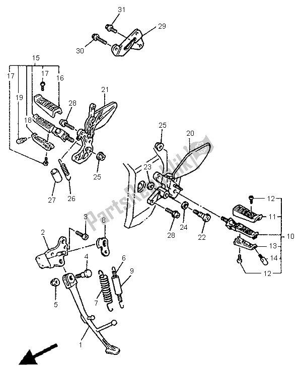 Toutes les pièces pour le Support Et Repose-pieds du Yamaha YZF 750 SP 1995