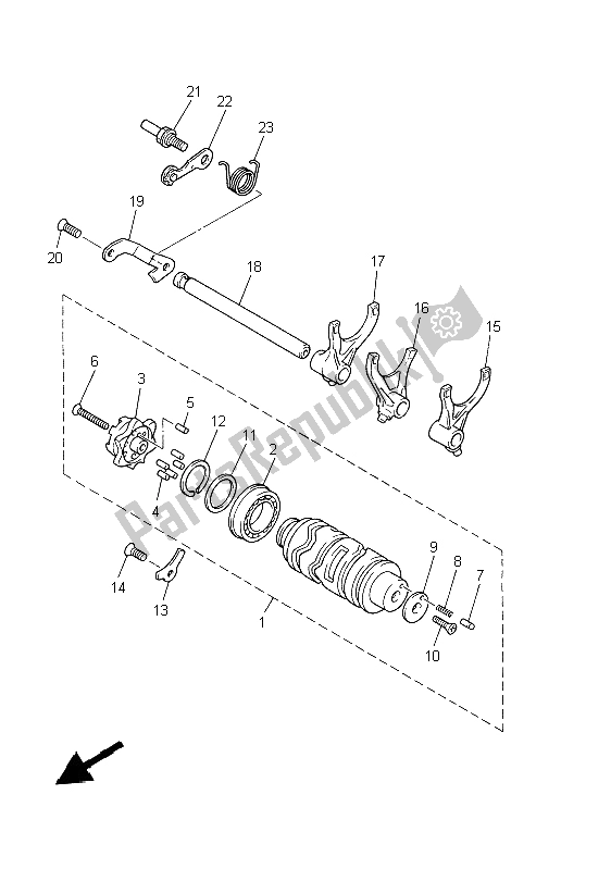 Todas las partes para Cambio De Leva Y Horquilla de Yamaha XJ 600S Diversion 1997