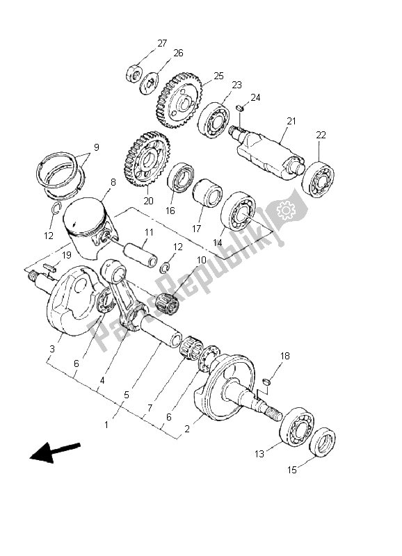 Toutes les pièces pour le Vilebrequin Et Piston du Yamaha YFS 200 Blaster 2003