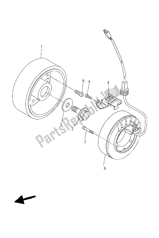 All parts for the Generator of the Yamaha FZ6 N 600 2004