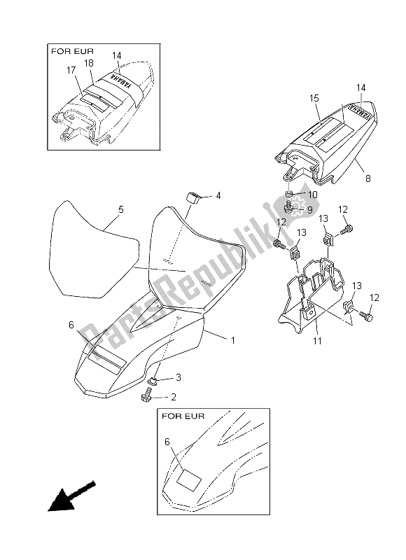 Toutes les pièces pour le Aile du Yamaha TT R 50E 2014