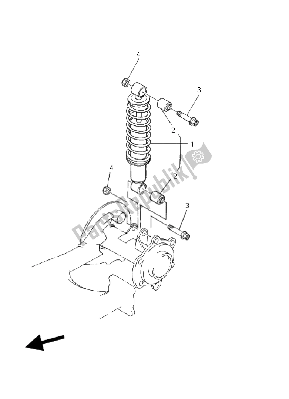 All parts for the Rear Suspension of the Yamaha YFM 80R 2005