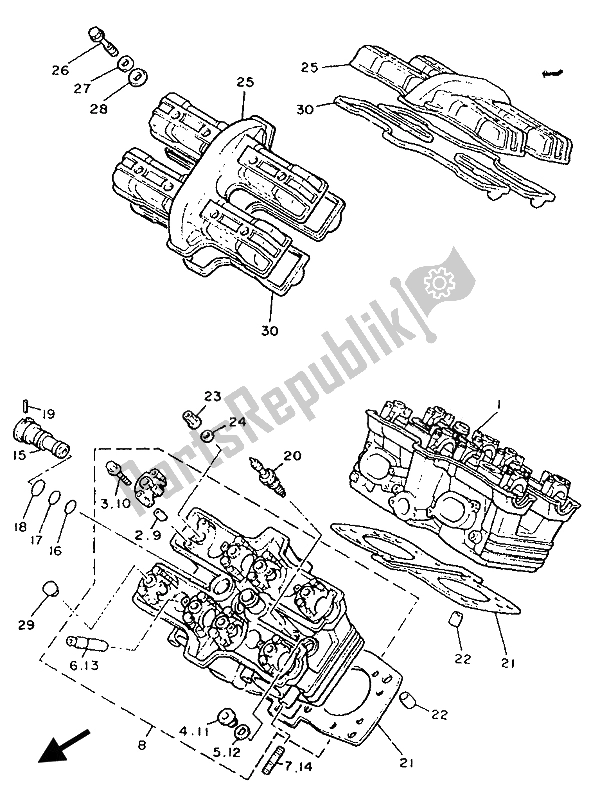 Todas las partes para Cilindro de Yamaha V MAX 12 1200 1993