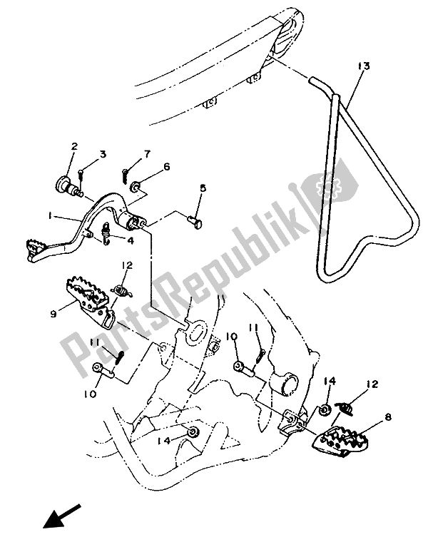 Toutes les pièces pour le Support Et Repose-pieds du Yamaha YZ 250 LC 1992