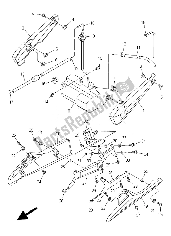 All parts for the Side Cover of the Yamaha FZ8 NA 800 2013