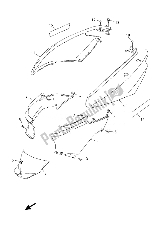 Alle onderdelen voor de Zijdeksel van de Yamaha YN 50E 2013