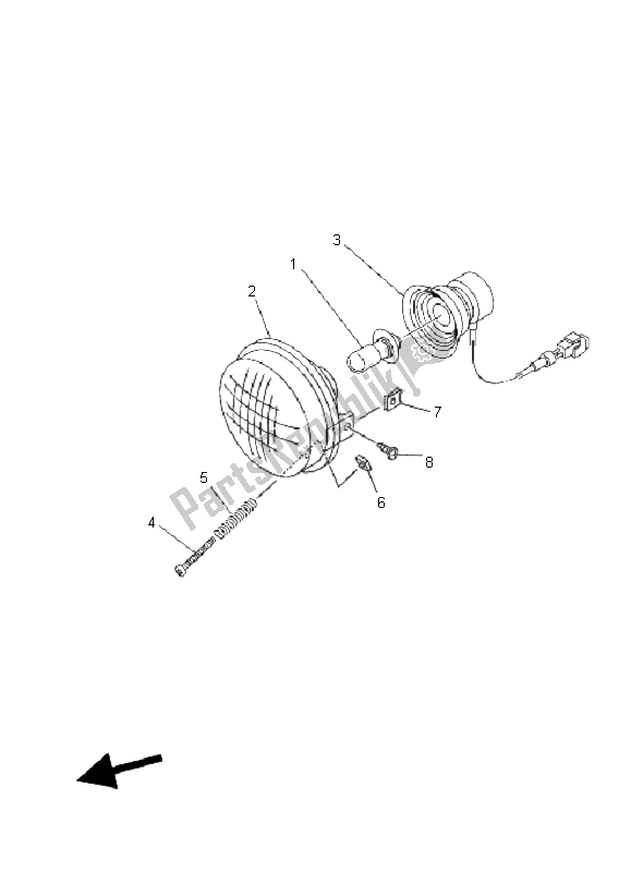 Tutte le parti per il Faro del Yamaha YFM 350F Grizzly 4X4 2008