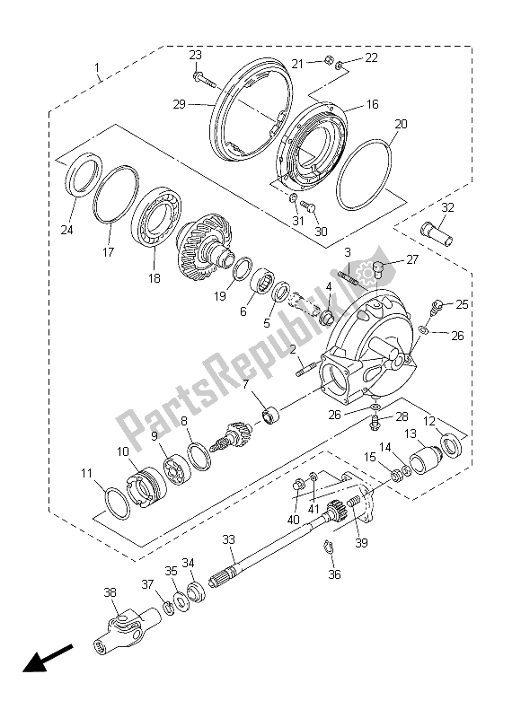 All parts for the Drive Shaft of the Yamaha FJR 1300 AS 2015