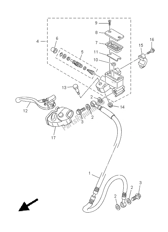 Wszystkie części do Przedni Cylinder G?ówny Yamaha YZ 85 LW 2013