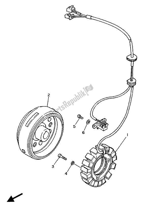 Toutes les pièces pour le Générateur du Yamaha XTZ 750 Supertenere 1990