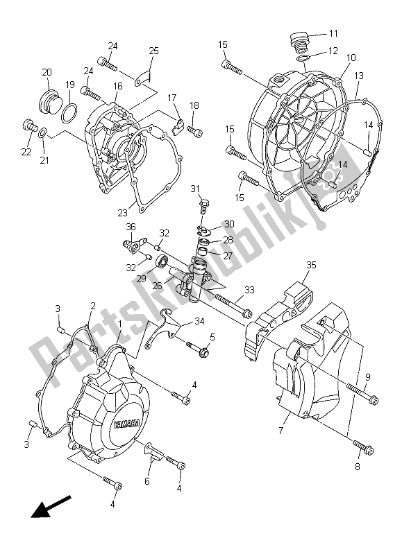 Alle onderdelen voor de Carterdeksel 1 van de Yamaha XJ6 FA 600 2015