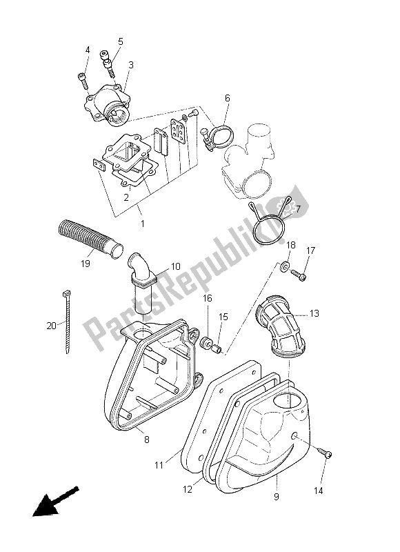 All parts for the Intake of the Yamaha CS 50Z 2015
