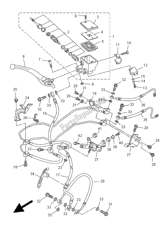 All parts for the Front Master Cylinder of the Yamaha FZ8 NA 800 2014