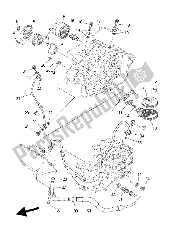 All parts for the Oil Pump of the Yamaha YFM 660R 2003