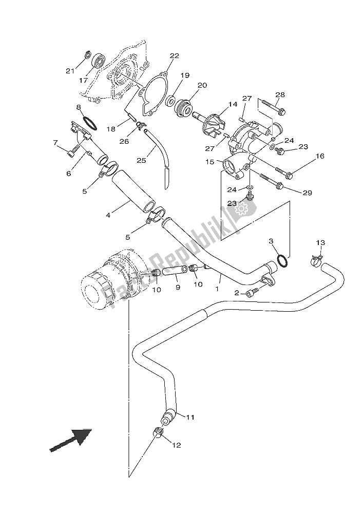 Todas las partes para Bomba De Agua de Yamaha YXM 700E 2016
